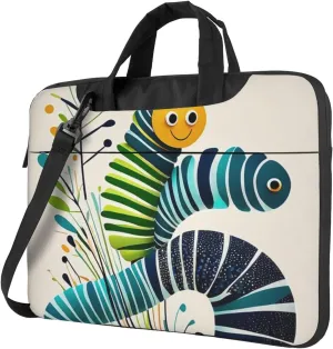 Curious Caterpillar Print Laptop Bag, 13-15.6 inch Work Tote Briefcase Messenger Bag Gifts for Men Women