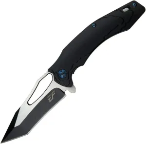 Eafengrow EF915 Folding Knife D2 Steel Blade with Black-Oxide Coating; G10 Handle with Ball Bearing Safe Open Flipper Knife, Locking Liner and Pocketclip for Camping Work (Black)