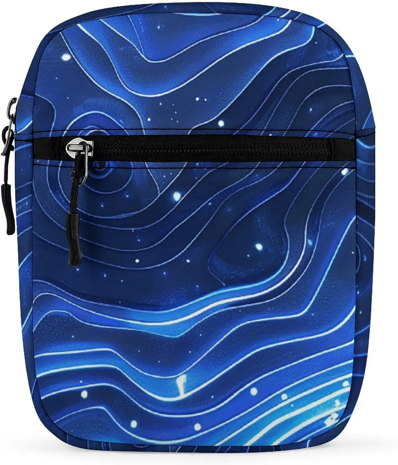 Electric Blue Pattern Oxford Cloth Ammo Crossbody Shoulder Bag Medic Bag Classic Small Messenger Crossbody Bag Unisex Classic Canvas Shoulder Bag for Women, Bookbag for Work