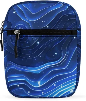 Electric Blue Pattern Oxford Cloth Ammo Crossbody Shoulder Bag Medic Bag Classic Small Messenger Crossbody Bag Unisex Classic Canvas Shoulder Bag for Women, Bookbag for Work