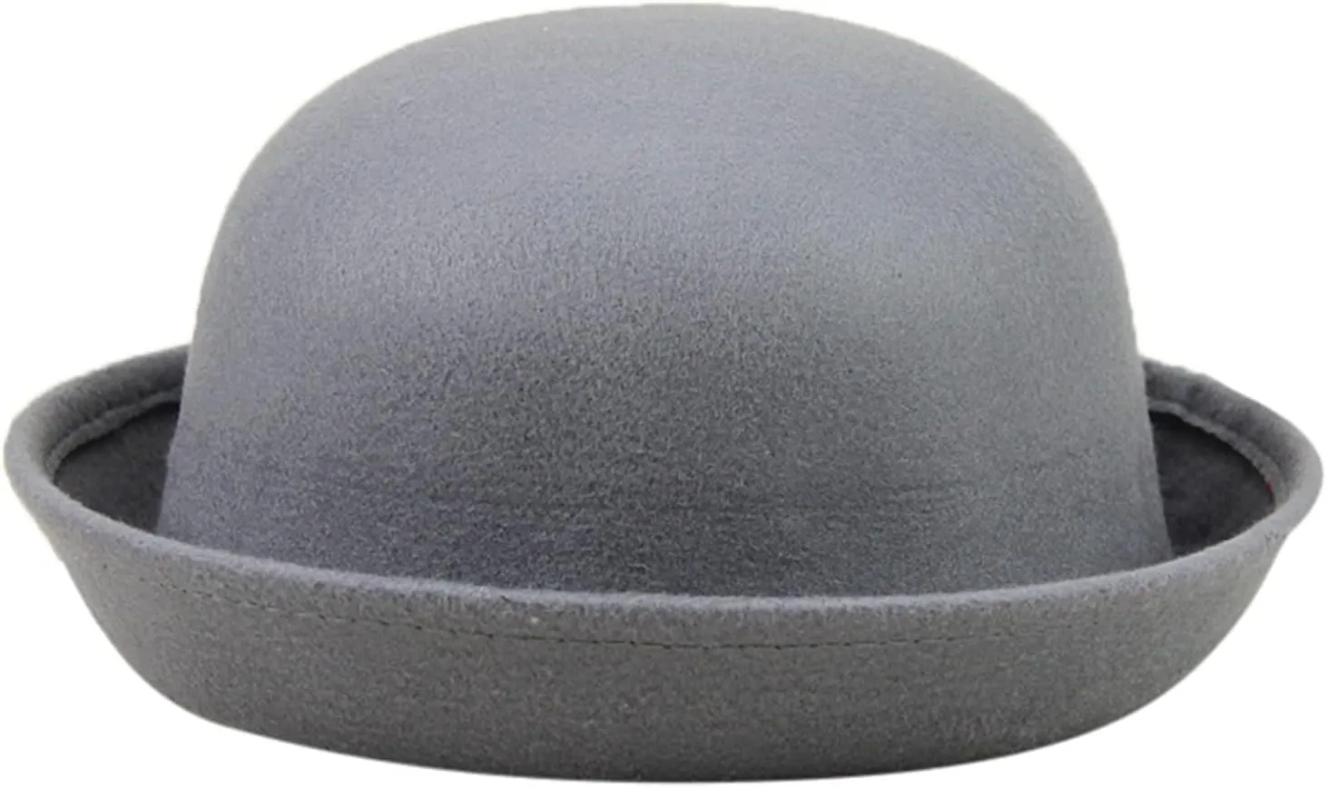 Elegant Adults Solid Hat Roll Up Brim Bowler Hat Bucket Hat for Mens Womens Classic Wool Round Bowler Outdoor Camping Hat