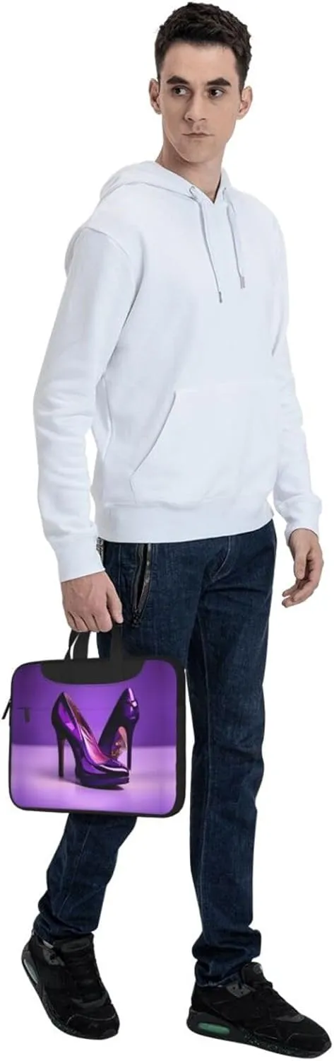 Elegant Purple High Heels with Lipstick Print Practical Laptop Case Laptop Bag - Stylish Messenger Bag & Laptop Shoulder Bag
