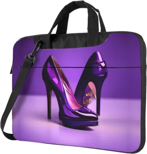 Elegant Purple High Heels with Lipstick Print Practical Laptop Case Laptop Bag - Stylish Messenger Bag & Laptop Shoulder Bag