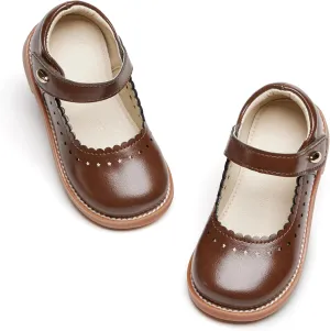 ESTINE Toddler Kids Bow School Uniform Oxford-Little Girls Flower Dress Party Shoes