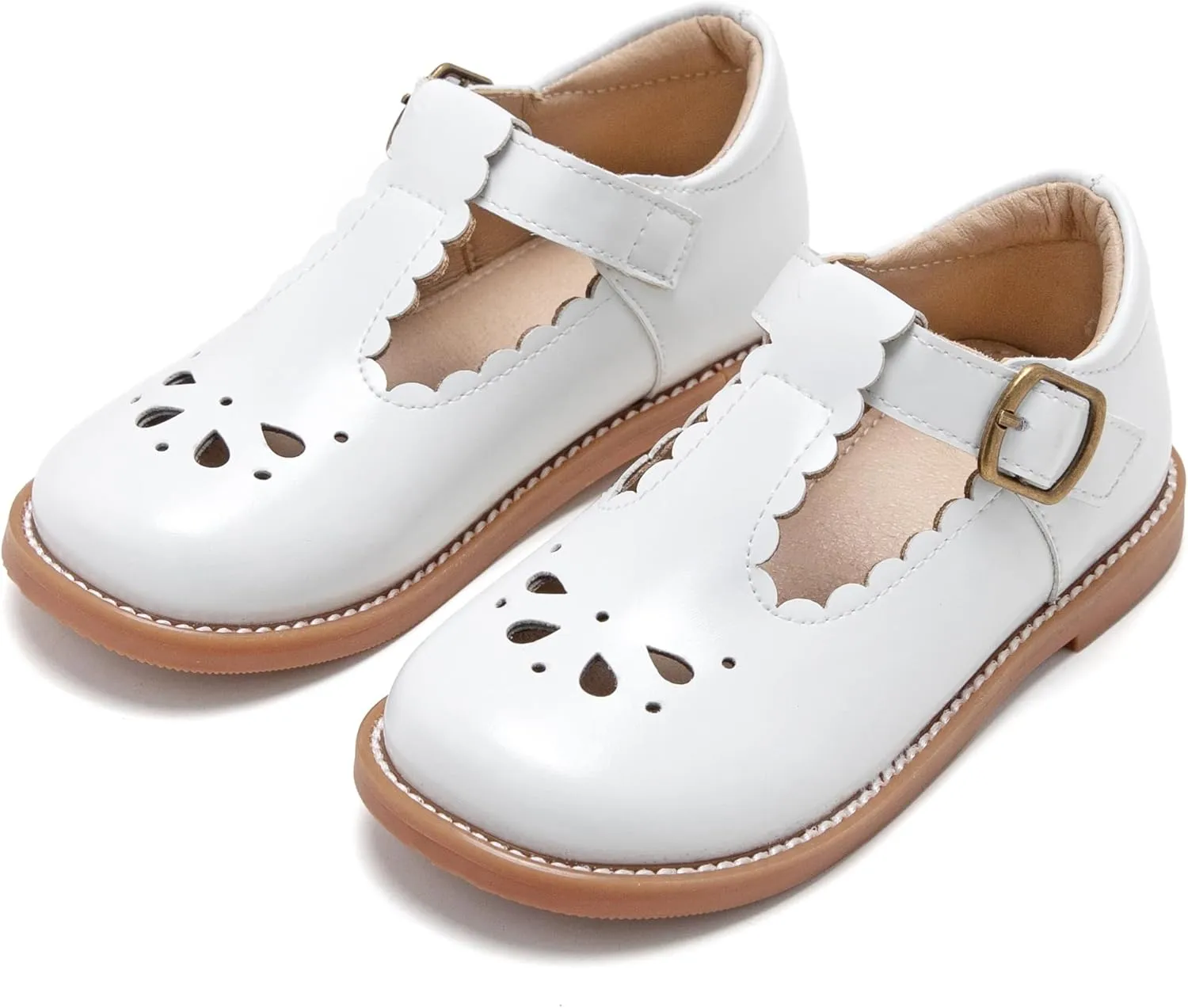 ESTINE Toddler Kids Bow School Uniform Oxford-Little Girls Flower Dress Party Shoes