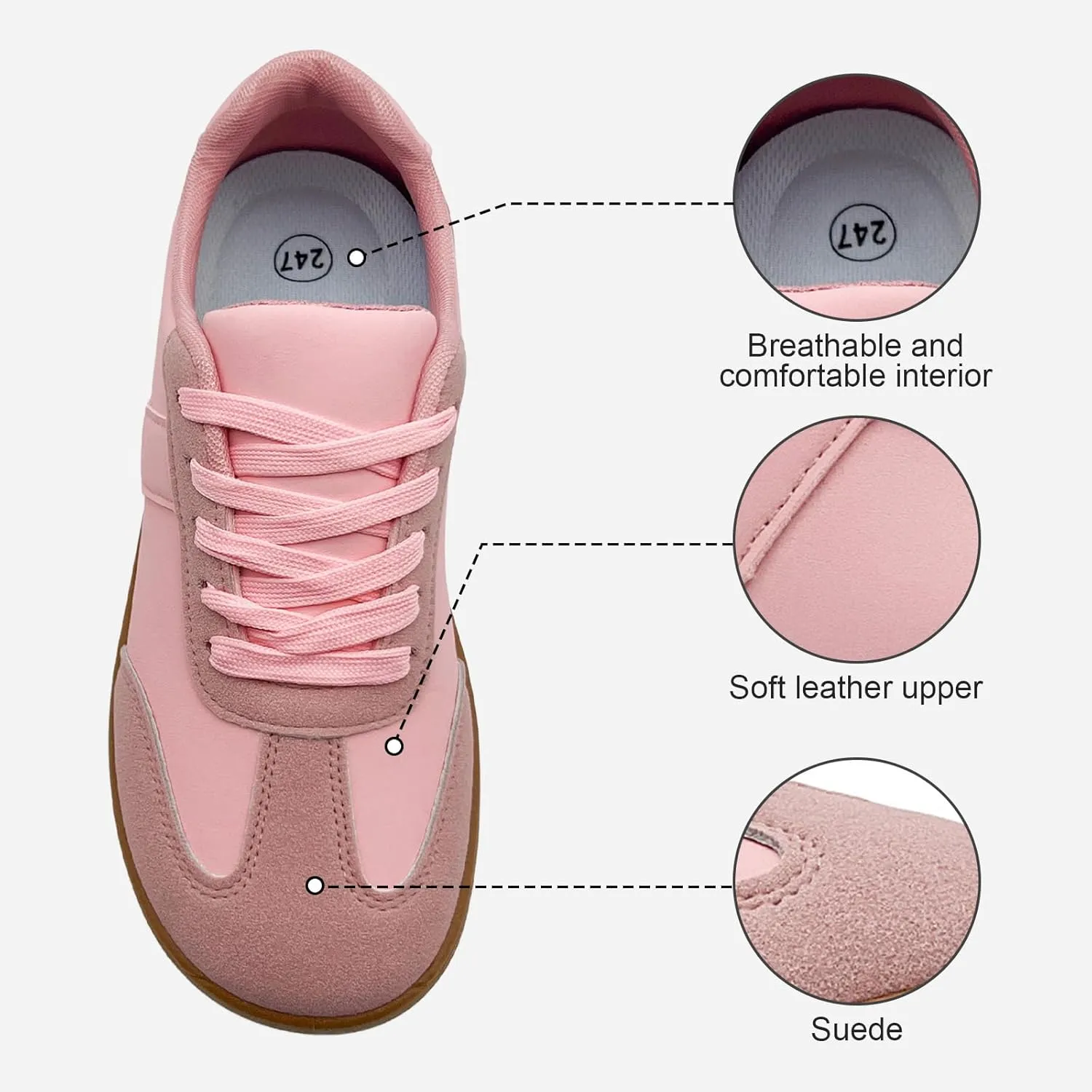 Fashion Sneakers for Women Men, Classic Casual Retro Trainer Shoes Low-Top Comfortable Breathable Walking Flat Tennis Shoes