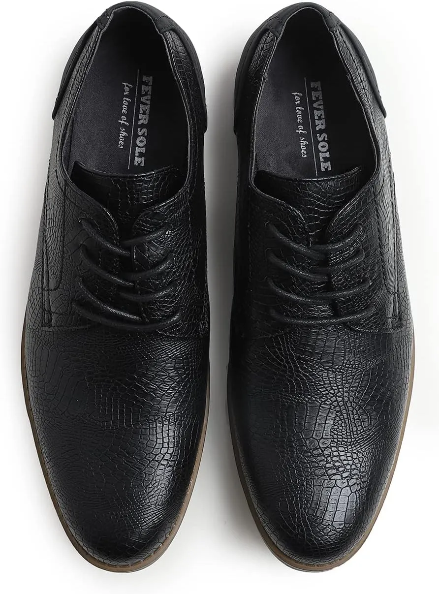 FEVERSOLE Men's Classic Dress Oxford Vegan Leather Casual Derby Shoes