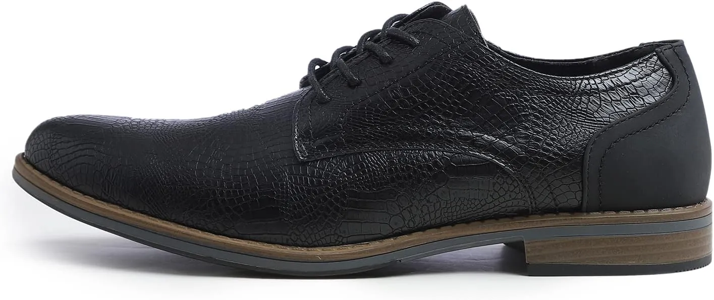 FEVERSOLE Men's Classic Dress Oxford Vegan Leather Casual Derby Shoes