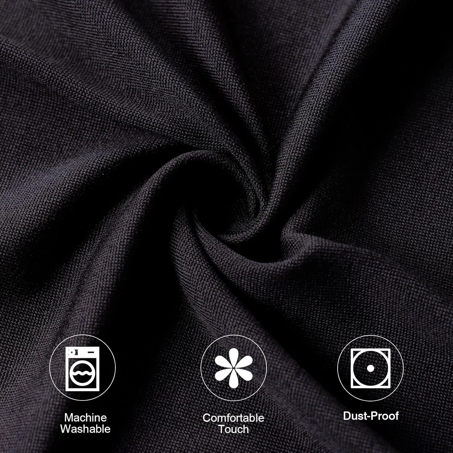 Fixwal 4 Pack Spandex Cocktail Table Covers, 32x43 Inch Black Fitted Stretch Highboy Round Cover Table Cloth for Party, Bar, Pub, Wedding, Banquet