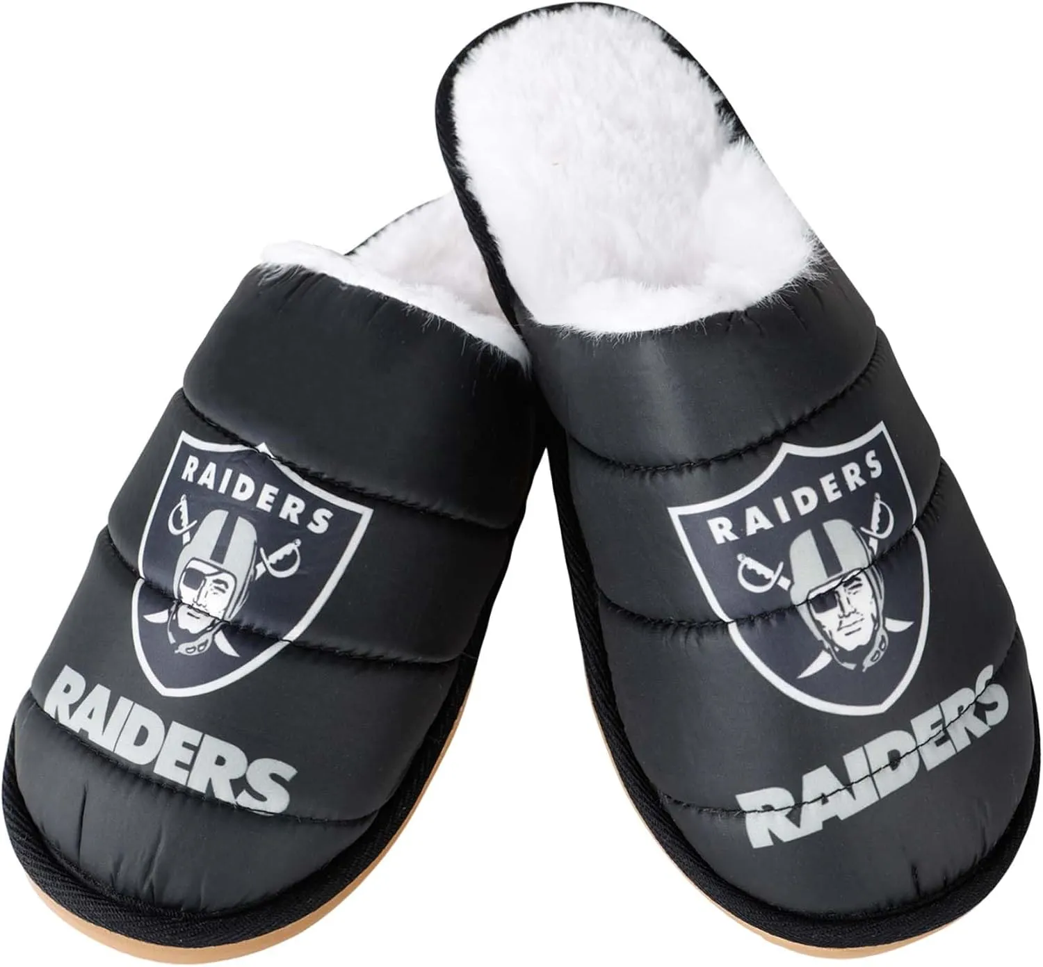 FOCO NFL Mens NFL Team Color Big Logo Mule House Shoe Slippers