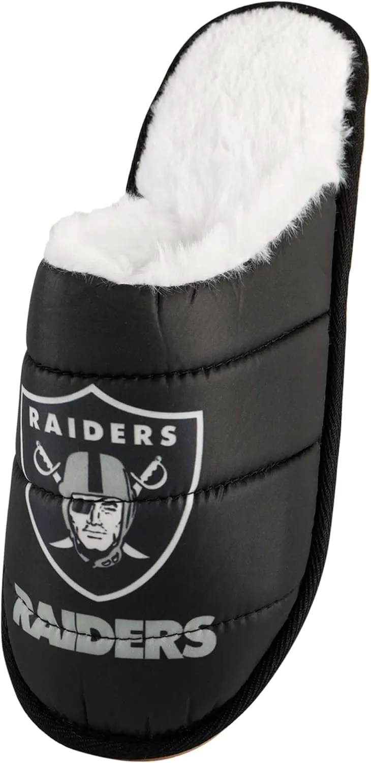 FOCO NFL Mens NFL Team Color Big Logo Mule House Shoe Slippers