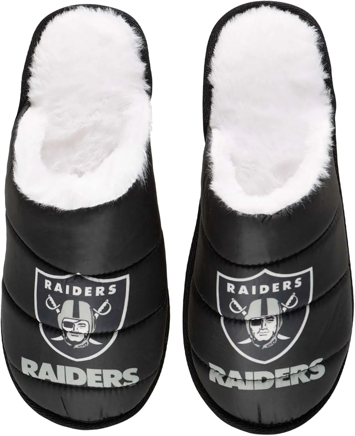 FOCO NFL Mens NFL Team Color Big Logo Mule House Shoe Slippers