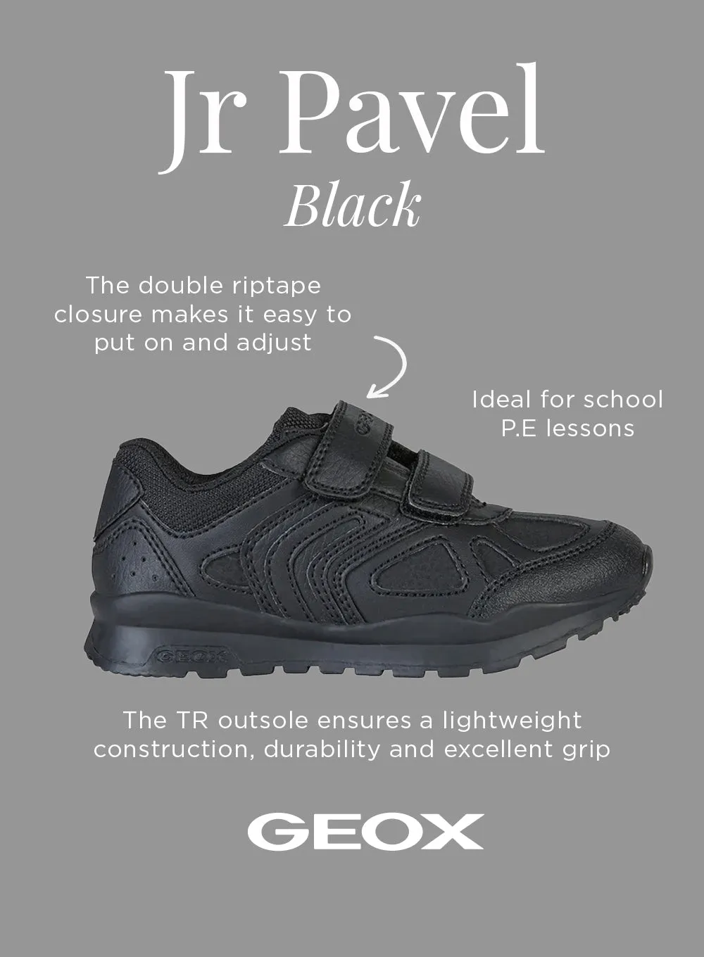 Geox Jr Pavel Trainers in Black