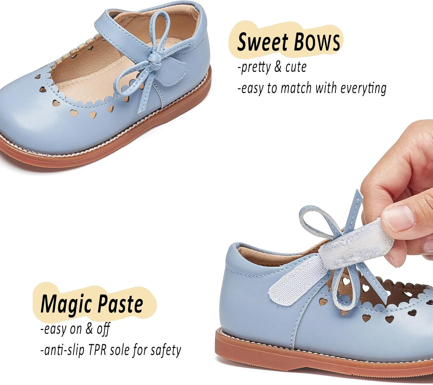 GINFIVE Toddler Girls Dress Shoes Little Kids Oxfords Flats School Mary Janes Shoes