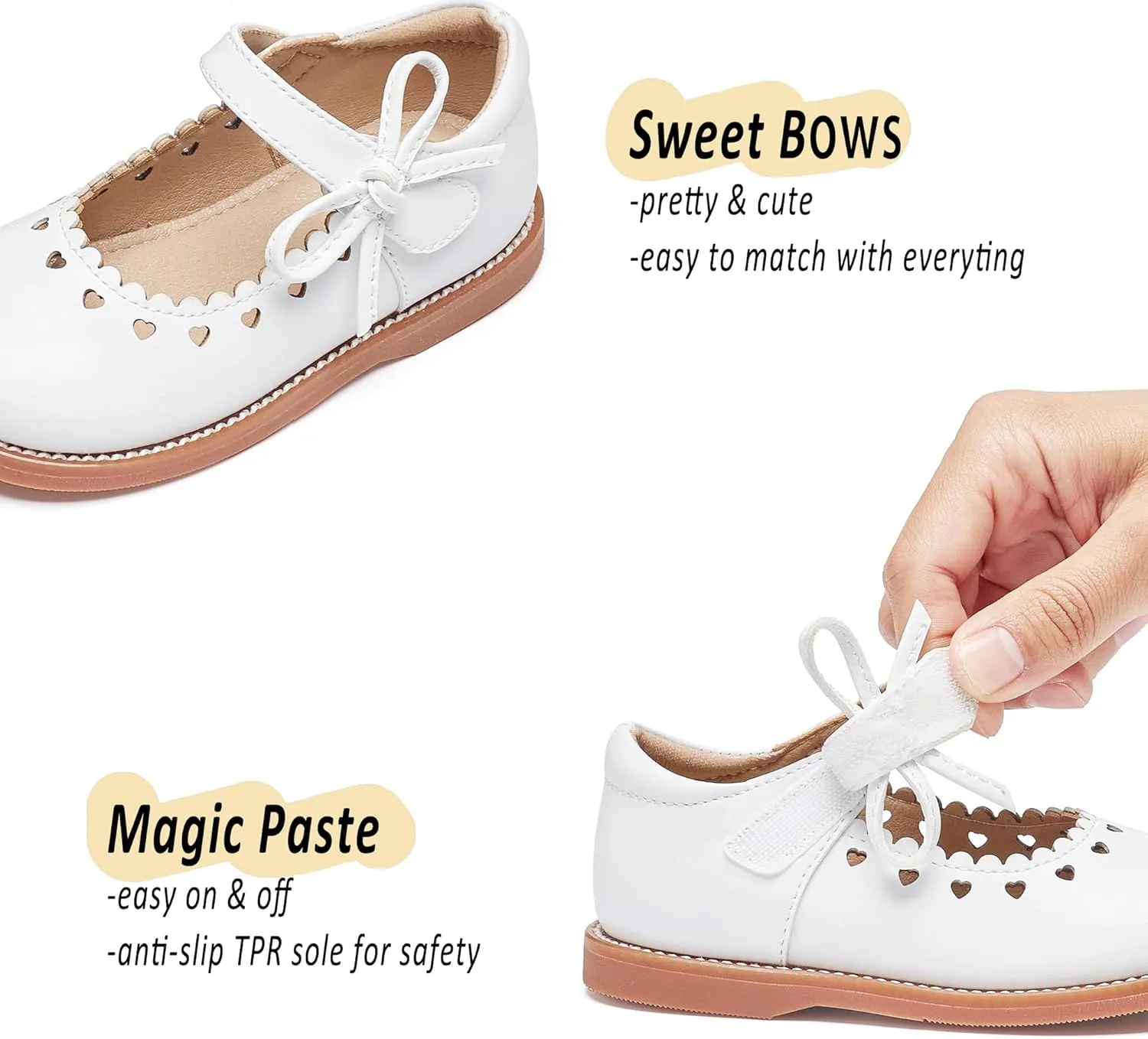 GINFIVE Toddler Girls Dress Shoes Little Kids Oxfords Flats School Mary Janes Shoes