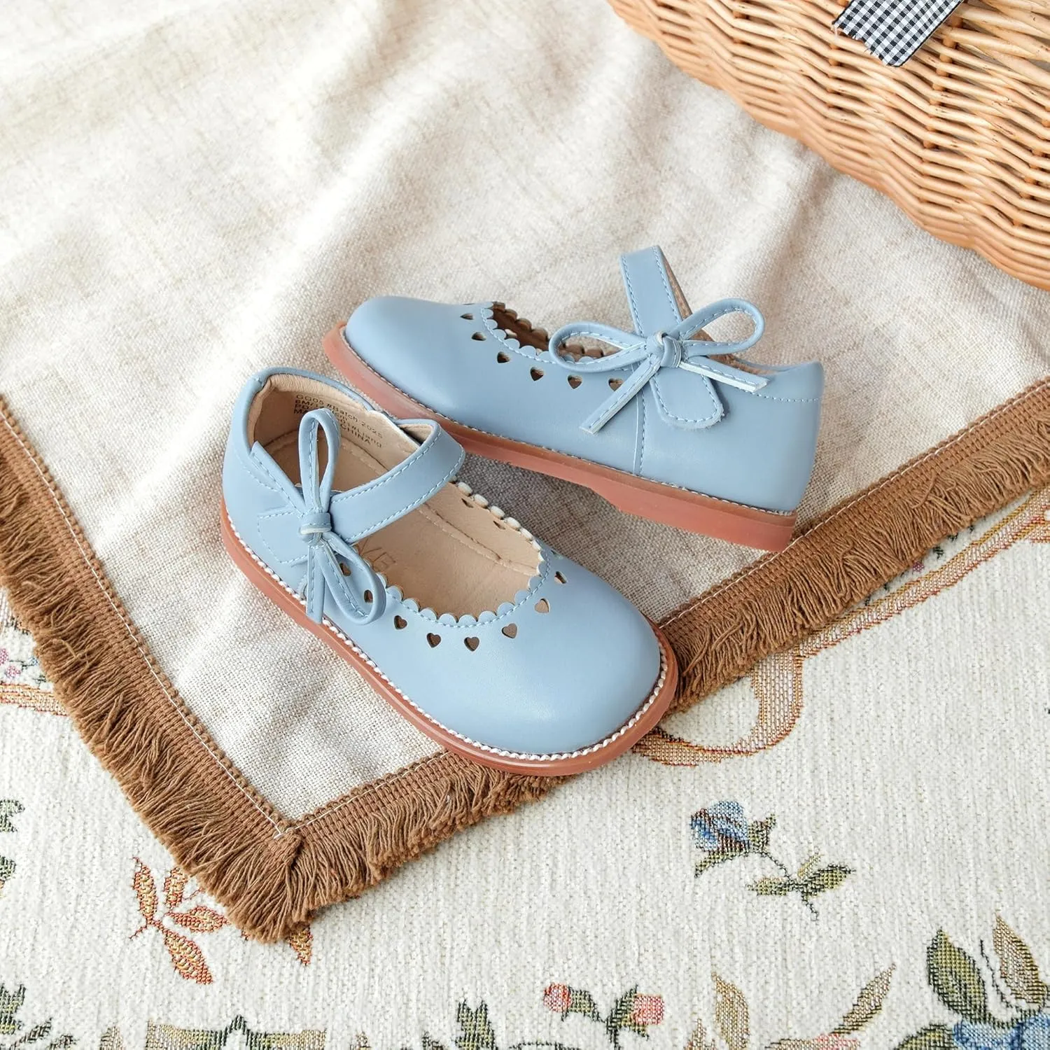 GINFIVE Toddler Girls Dress Shoes Little Kids Oxfords Flats School Mary Janes Shoes