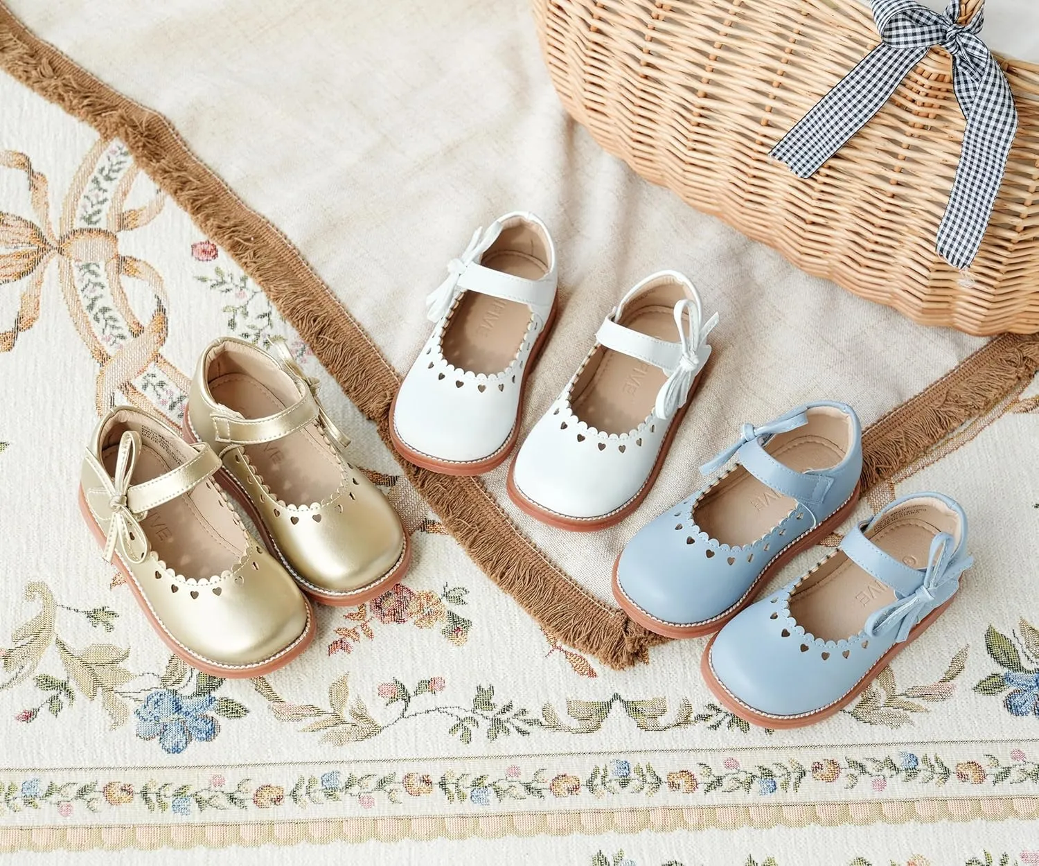 GINFIVE Toddler Girls Dress Shoes Little Kids Oxfords Flats School Mary Janes Shoes