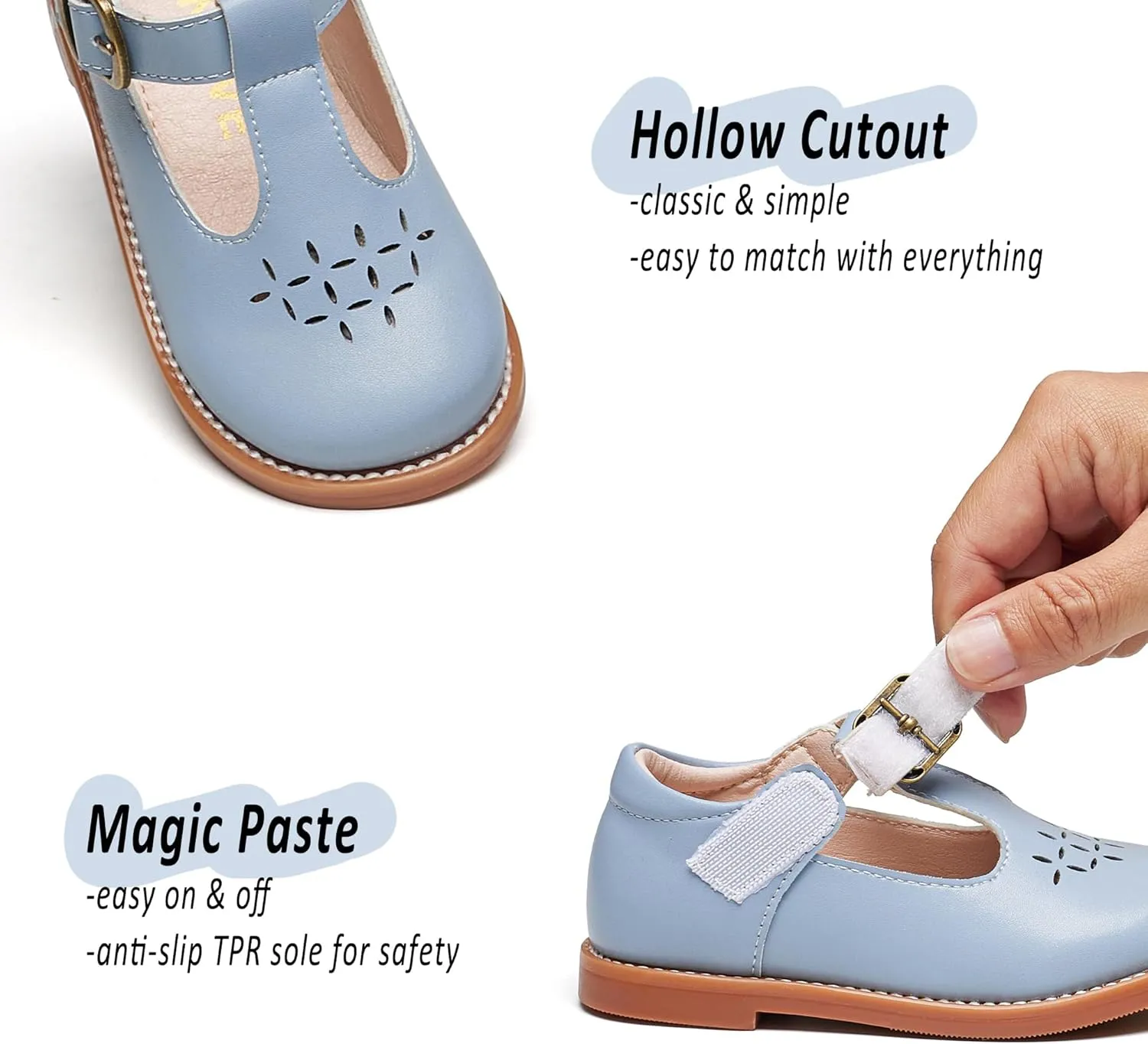 GINFIVE Toddler Girls Dress Shoes Little Kids Oxfords Flats School Mary Janes Shoes