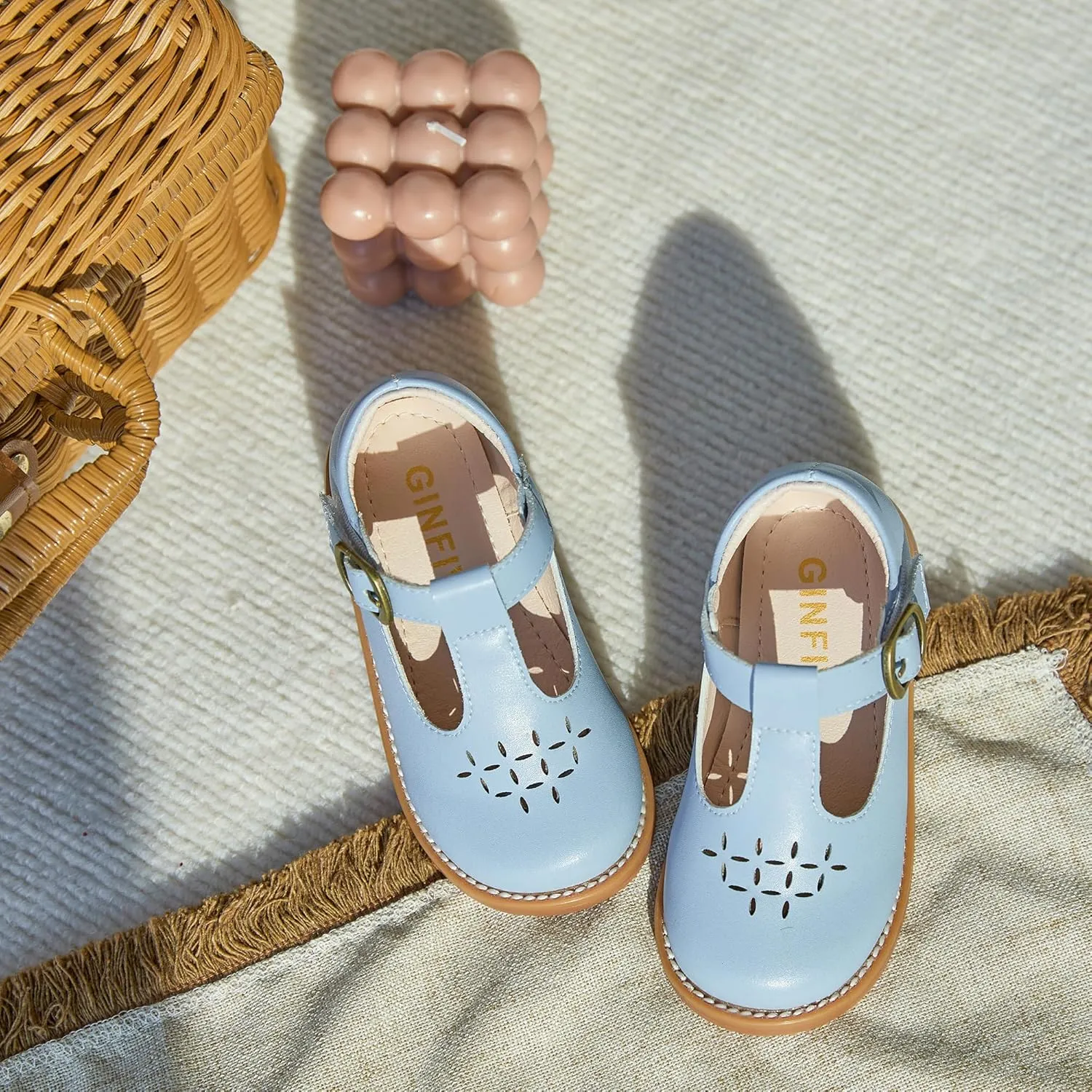 GINFIVE Toddler Girls Dress Shoes Little Kids Oxfords Flats School Mary Janes Shoes