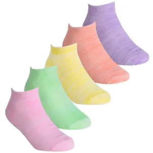 Girls Low Cut Ankle Socks Mesh Trainer Liners 5 Pairs - Pastel