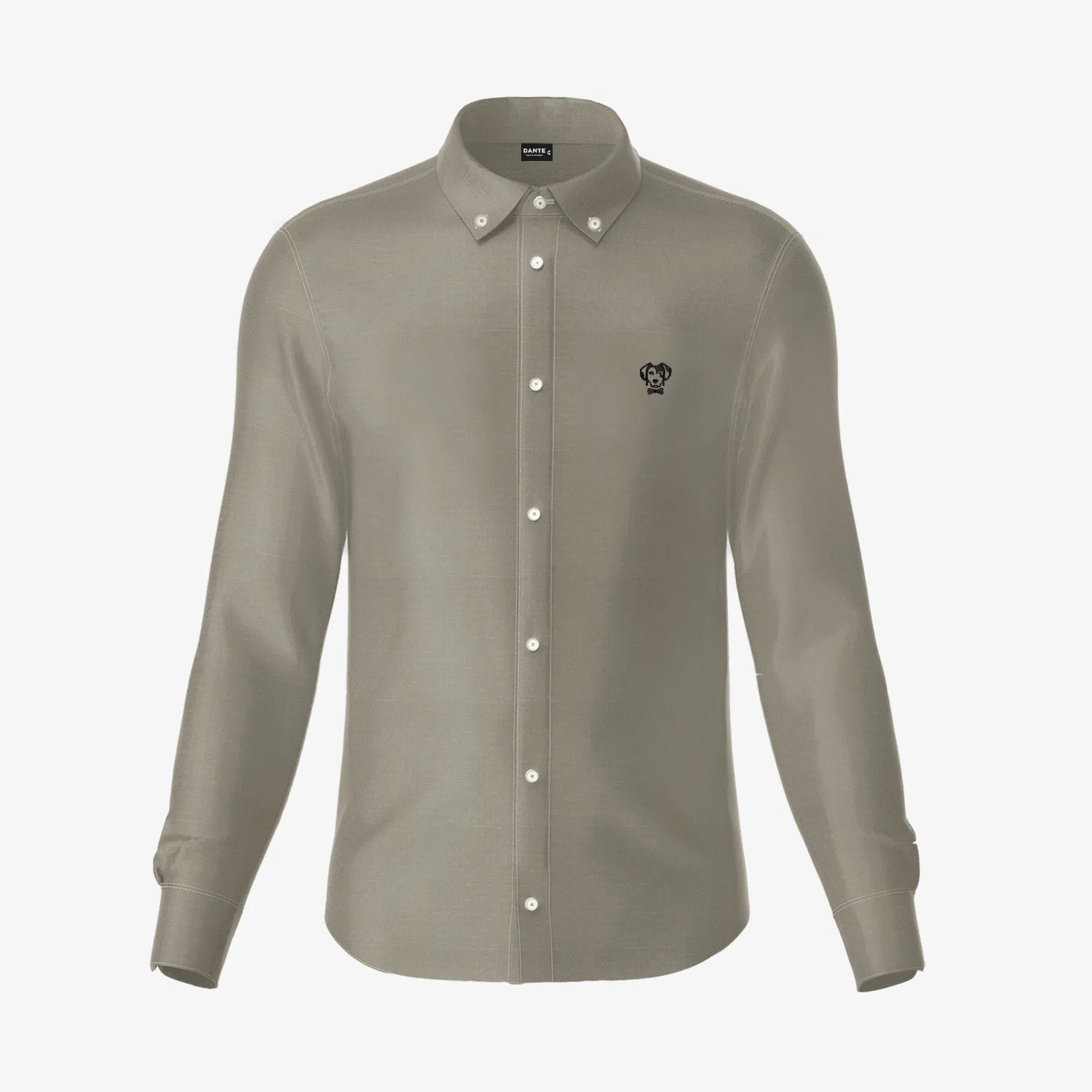 Gray Oxford Stain Resistant Shirt Regular Fit