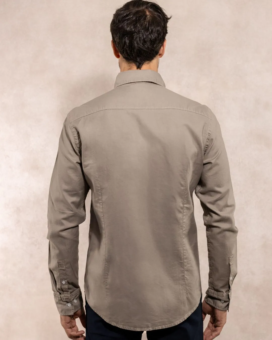 Gray Oxford Stain Resistant Shirt Regular Fit
