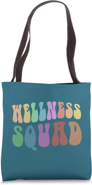 Groovy WELLNESS SQUAD Health Trainer Yoga Coach Mom Gym Team Tote Bag