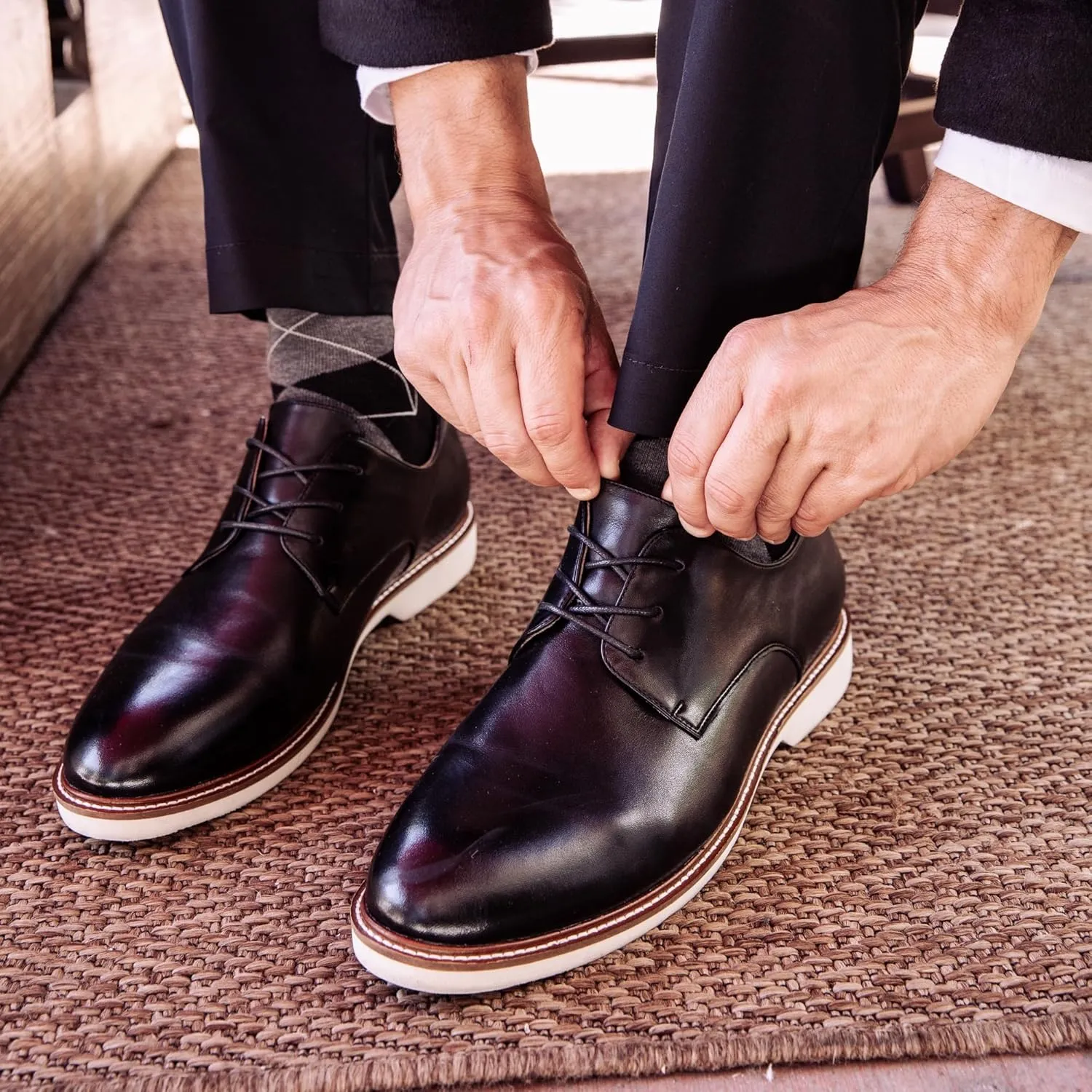 Gunnar and Troy Sentinel Soft Leather Mens Dress Shoes | Classic Lace-up Wingtip Oxford Shoes | Classic Modern Leather Shoes for Men