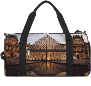 Gym BagLouvre Museum In Paris Classic Lightweight Foldable Gym Bag Workout Exercise Dance Bag Men Women Duffle Bag