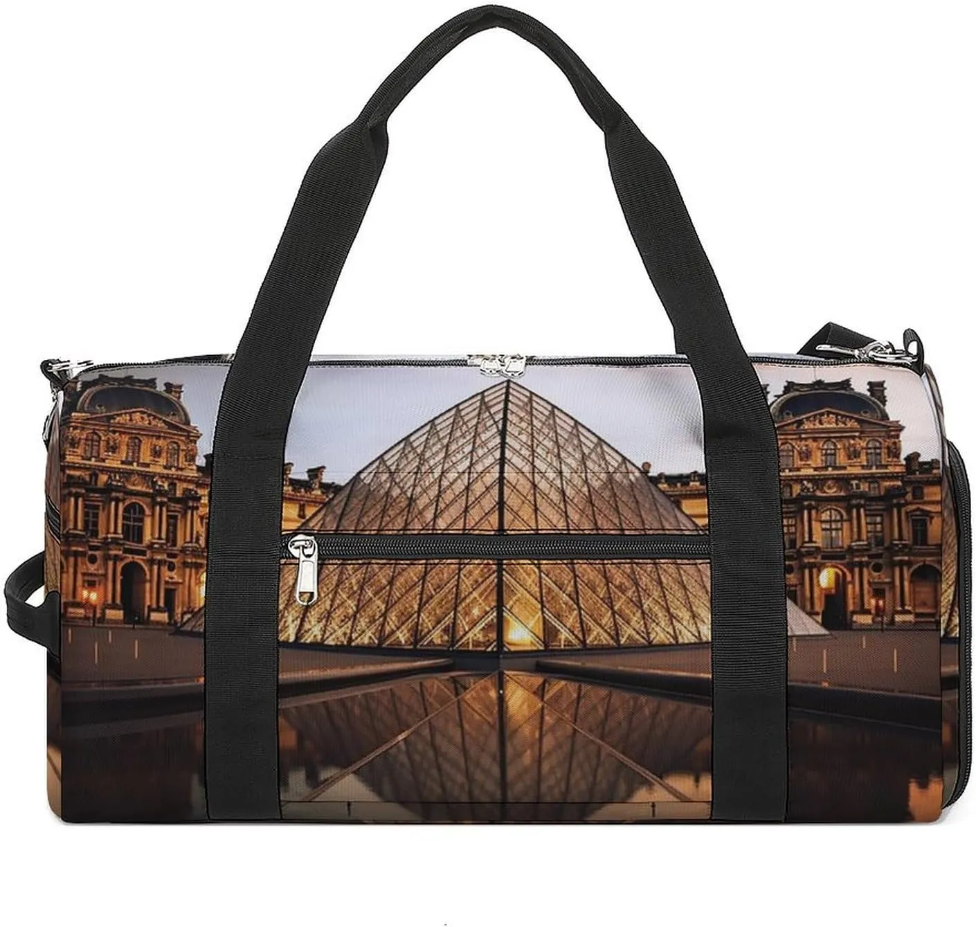 Gym BagLouvre Museum In Paris Classic Lightweight Foldable Gym Bag Workout Exercise Dance Bag Men Women Duffle Bag