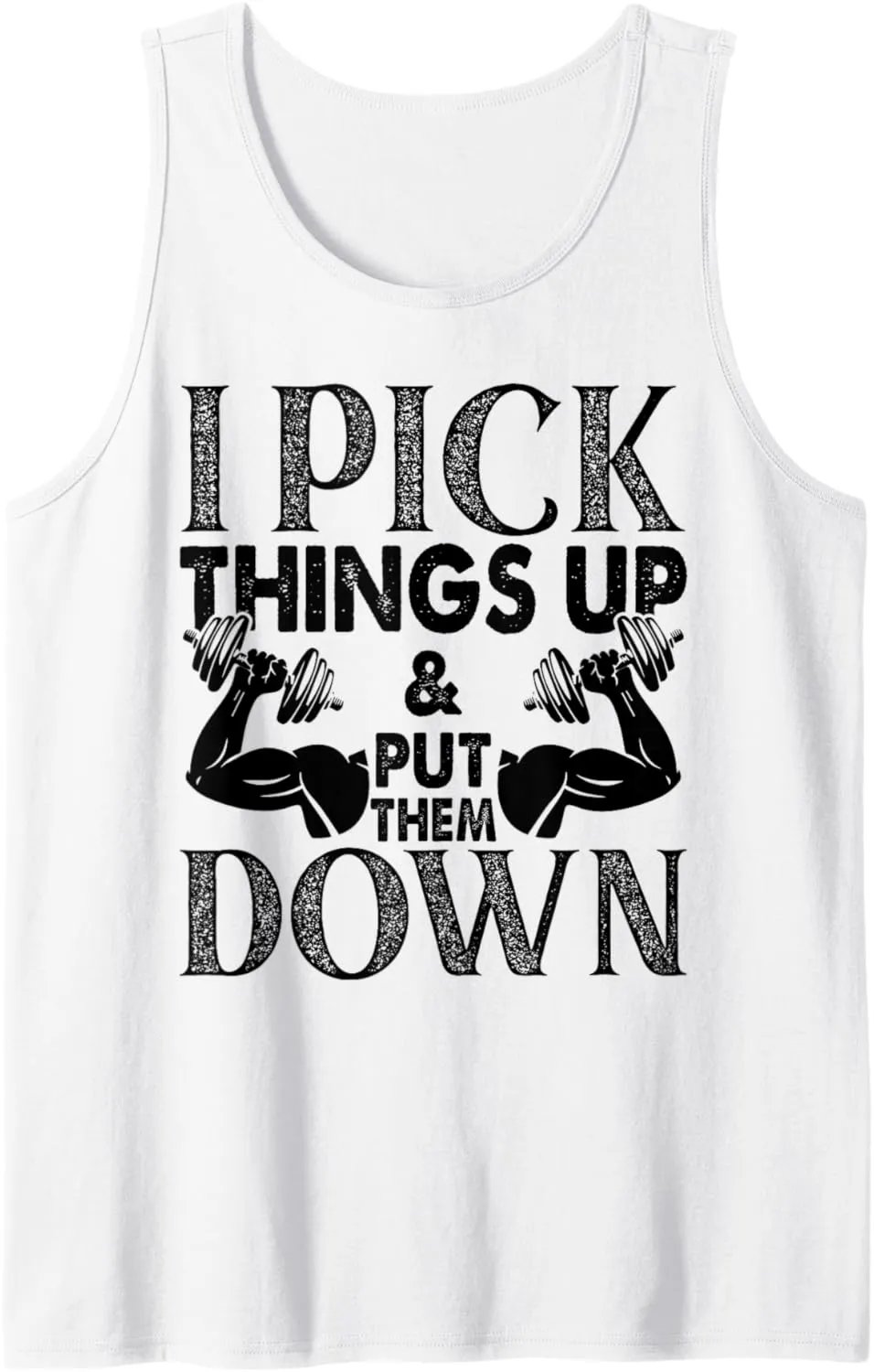 Gym I Pick Things Lifting Funny Fitness Trainer Instructor Tank Top