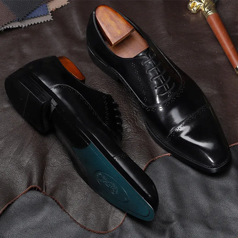 Handmade Full Grain Calf Leather Oxford Dress Shoes