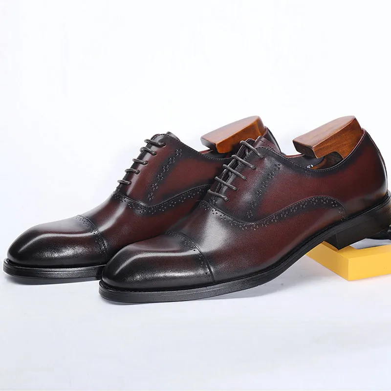 Handmade Full Grain Calf Leather Oxford Dress Shoes