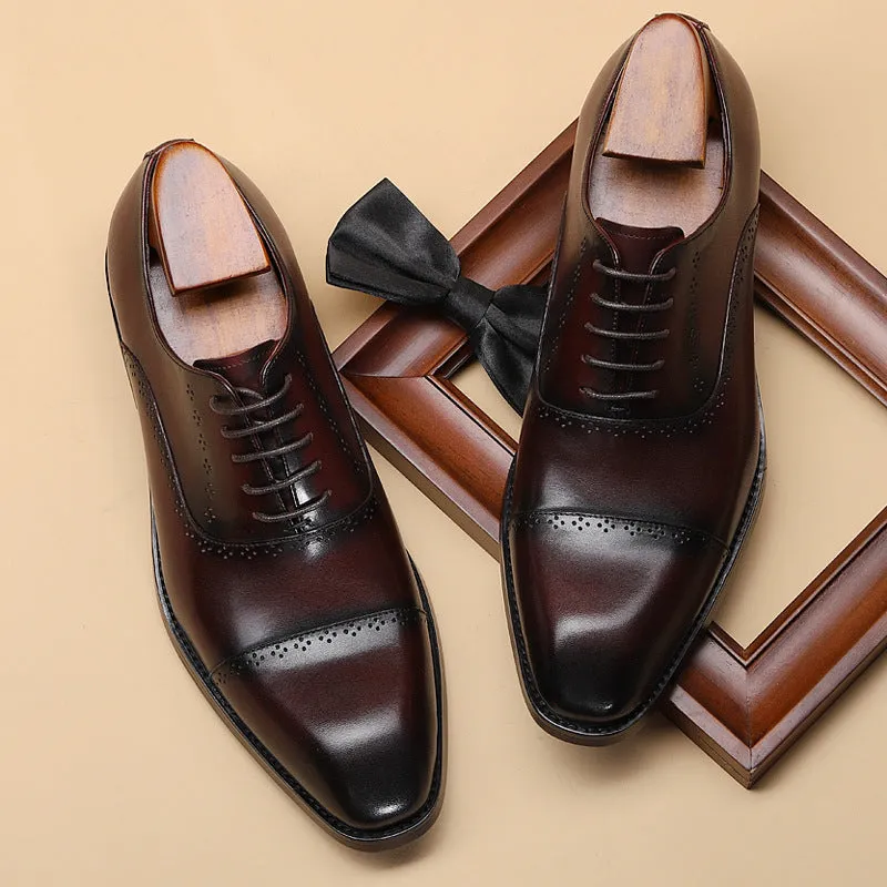 Handmade Full Grain Calf Leather Oxford Dress Shoes