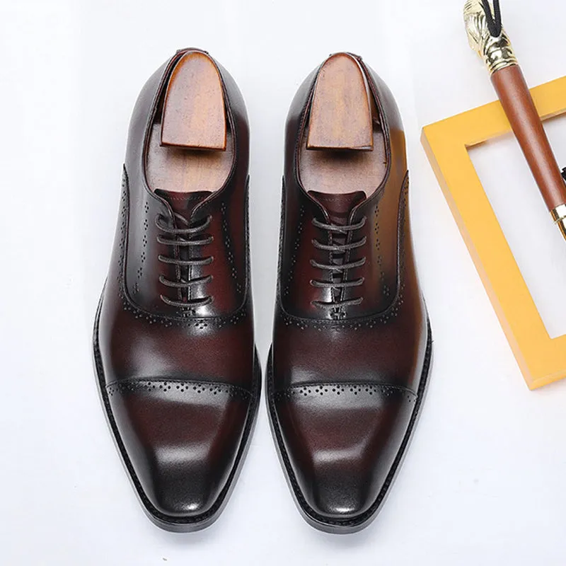 Handmade Full Grain Calf Leather Oxford Dress Shoes
