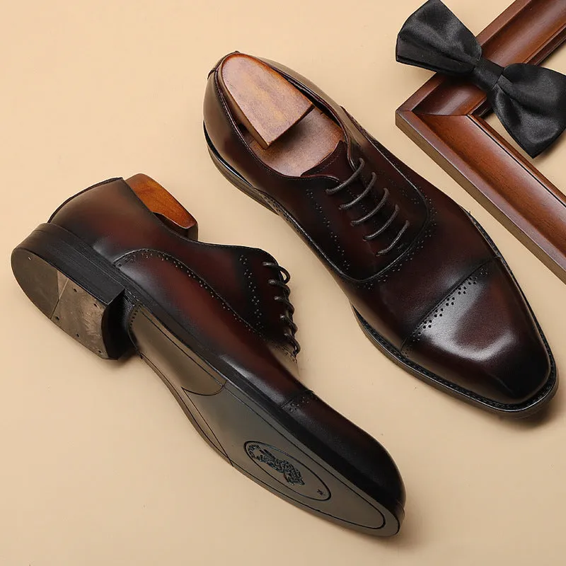 Handmade Full Grain Calf Leather Oxford Dress Shoes