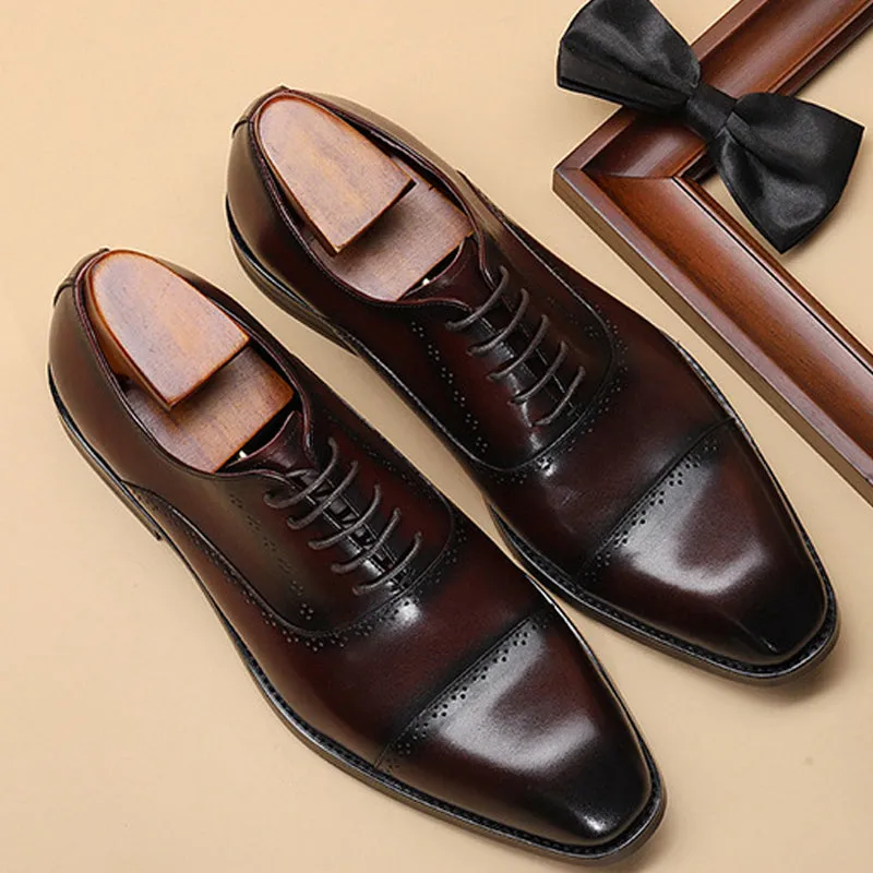 Handmade Full Grain Calf Leather Oxford Dress Shoes