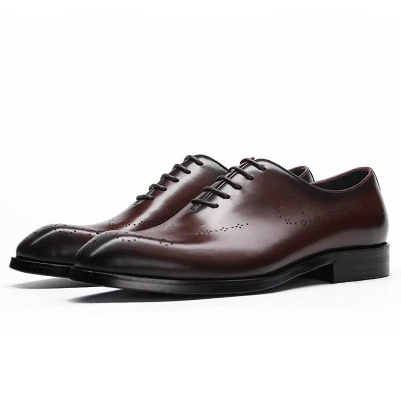 Handmade Leather Brogue Oxford Dress Shoes
