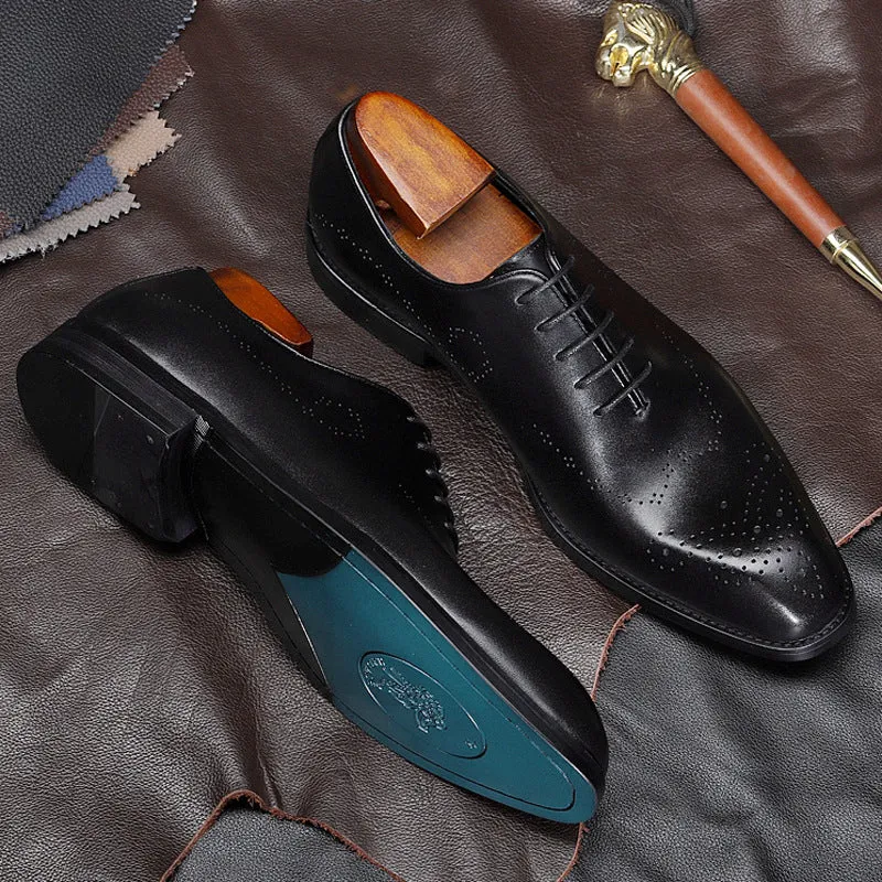 Handmade Leather Brogue Oxford Dress Shoes