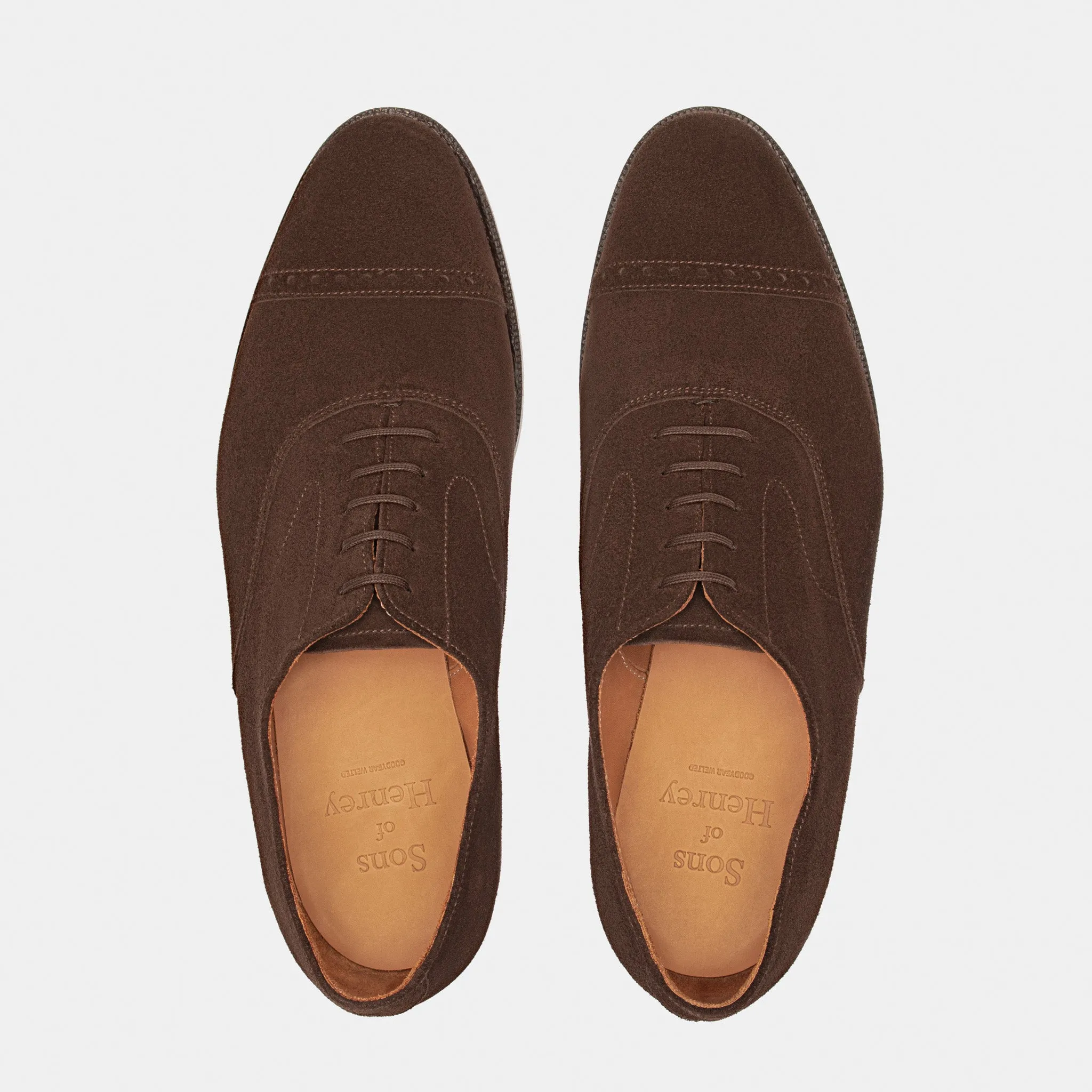 Harvey Captoe Oxford Chocolate Suede