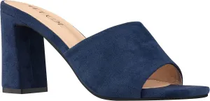 ILLUDE Women’s Block Heel Single Strap Square Toe Heeled Sandal Slip On Mule - Demi - Demi