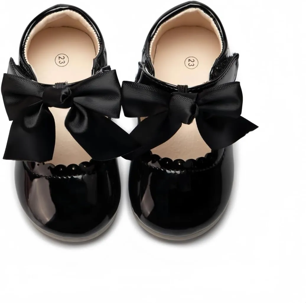 ISINSER Toddler Girls Classic Oxford Shoes Princess Dress Mary Jane Party Bowknot Flats School Uniform Shoes