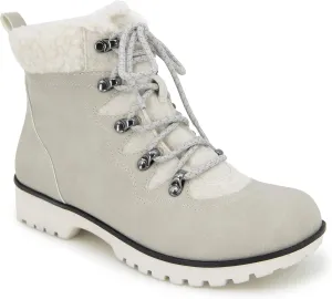 JBU Women's Poland Lace Up with Faux Shearling Fashion Comfort Waterproof Ankle Boot