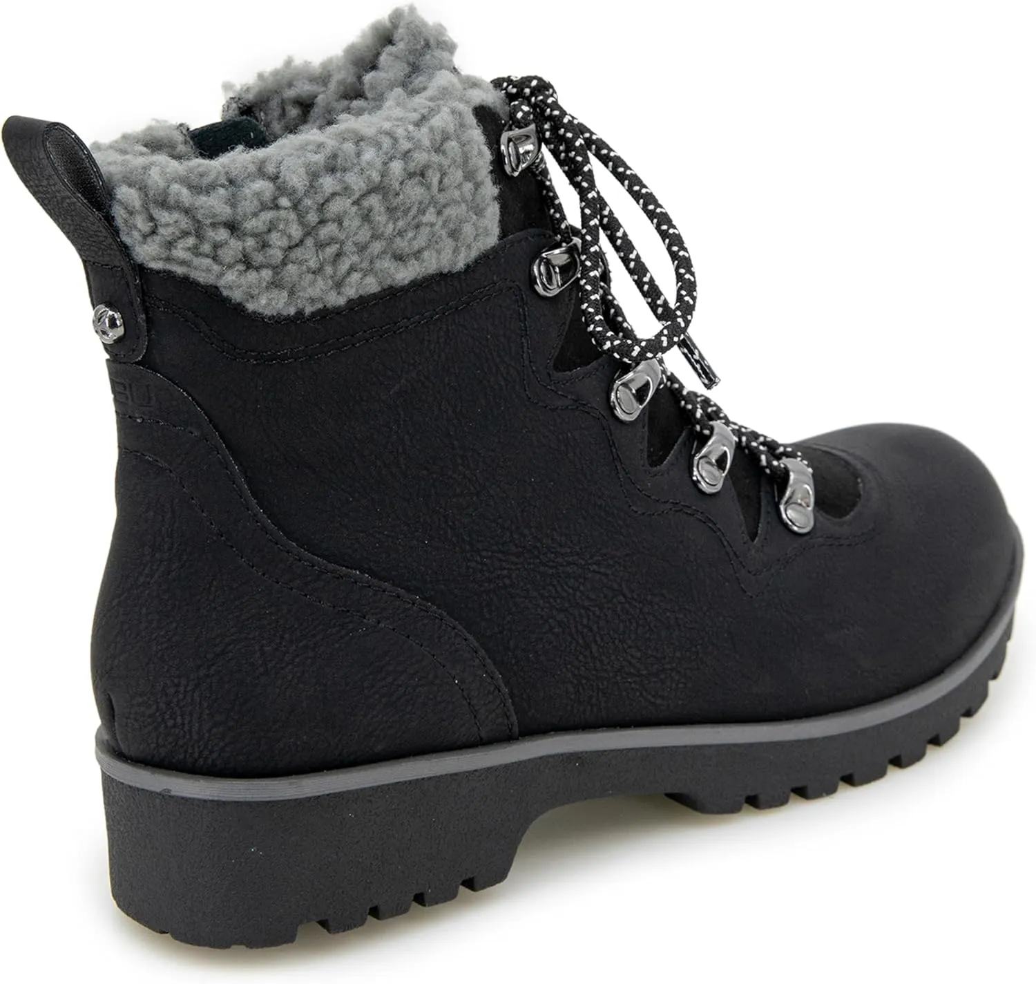 JBU Women's Poland Lace Up with Faux Shearling Fashion Comfort Waterproof Ankle Boot