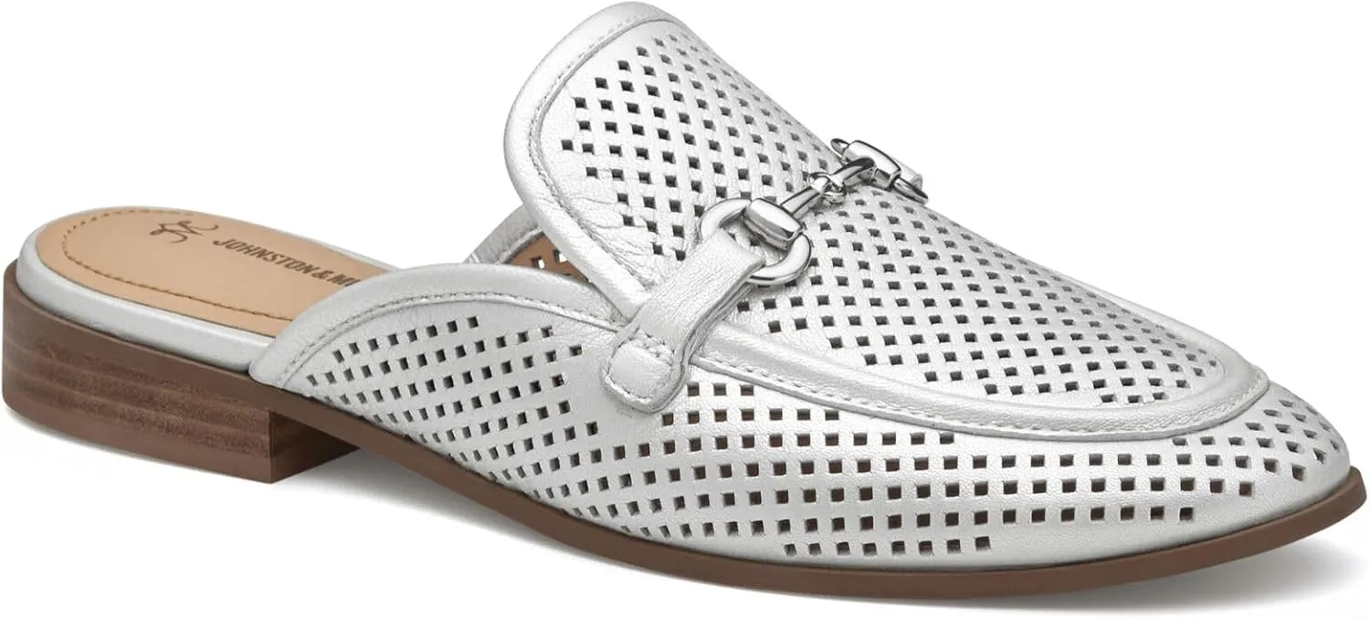Johnston & Murphy Perfed Bit Mule Women’s Shoe, Women’s Dress Shoes, Office Shoes for Women, Slip On Leather Mules