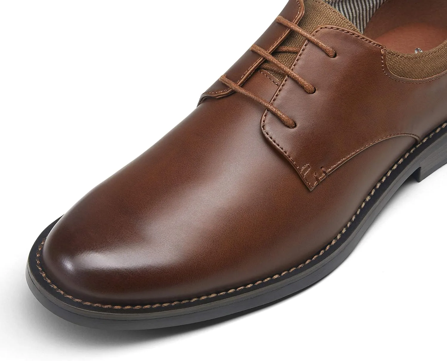 Jousen Mens Dress Shoes Retro Plain Toe Business Casual Oxfords Dress Shoes for Men