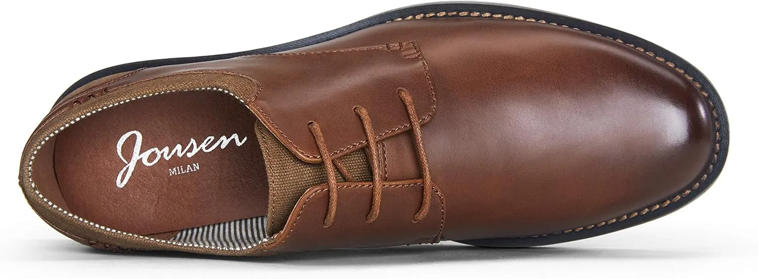 Jousen Mens Dress Shoes Retro Plain Toe Business Casual Oxfords Dress Shoes for Men