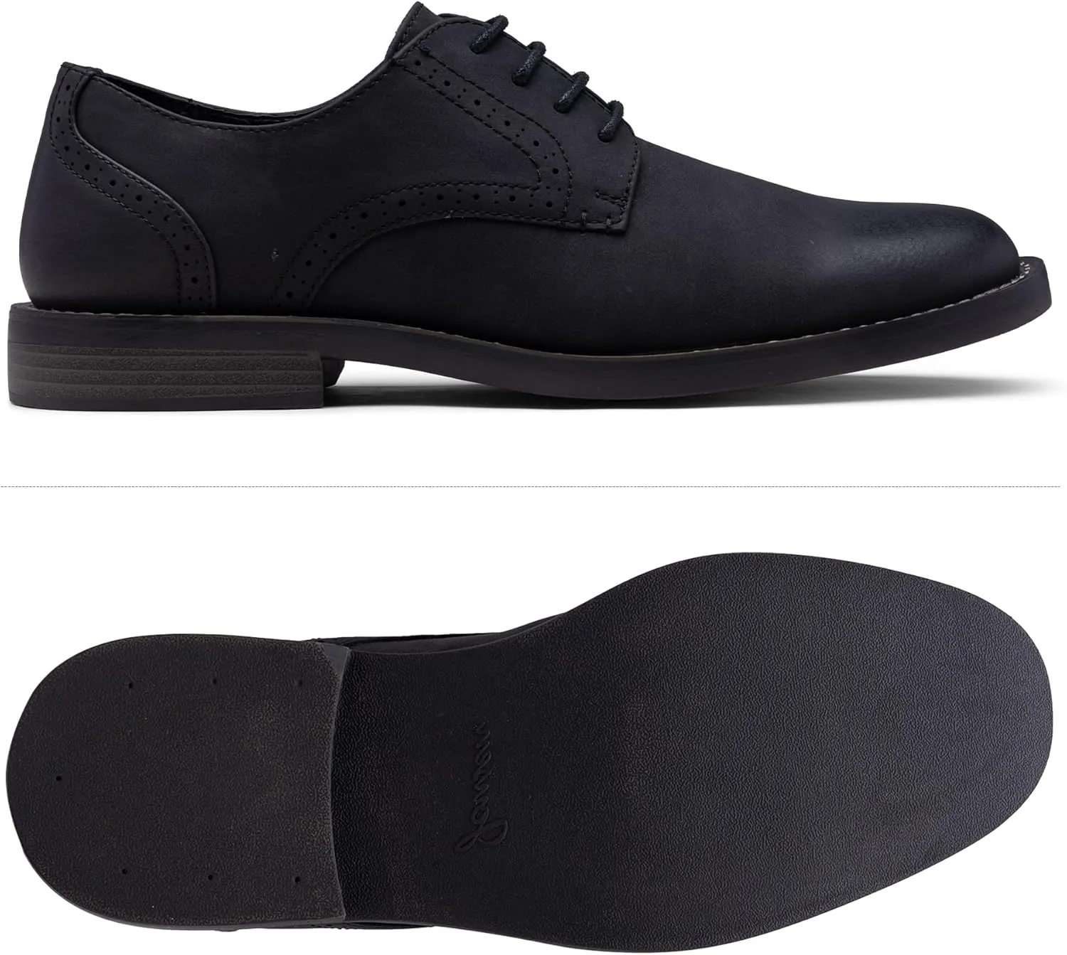 Jousen Mens Dress Shoes Retro Plain Toe Business Casual Oxfords Dress Shoes for Men
