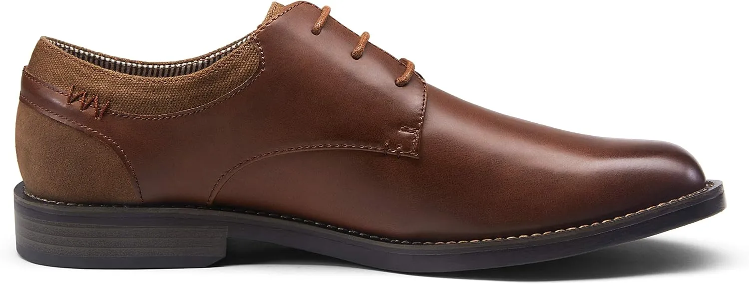 Jousen Mens Dress Shoes Retro Plain Toe Business Casual Oxfords Dress Shoes for Men