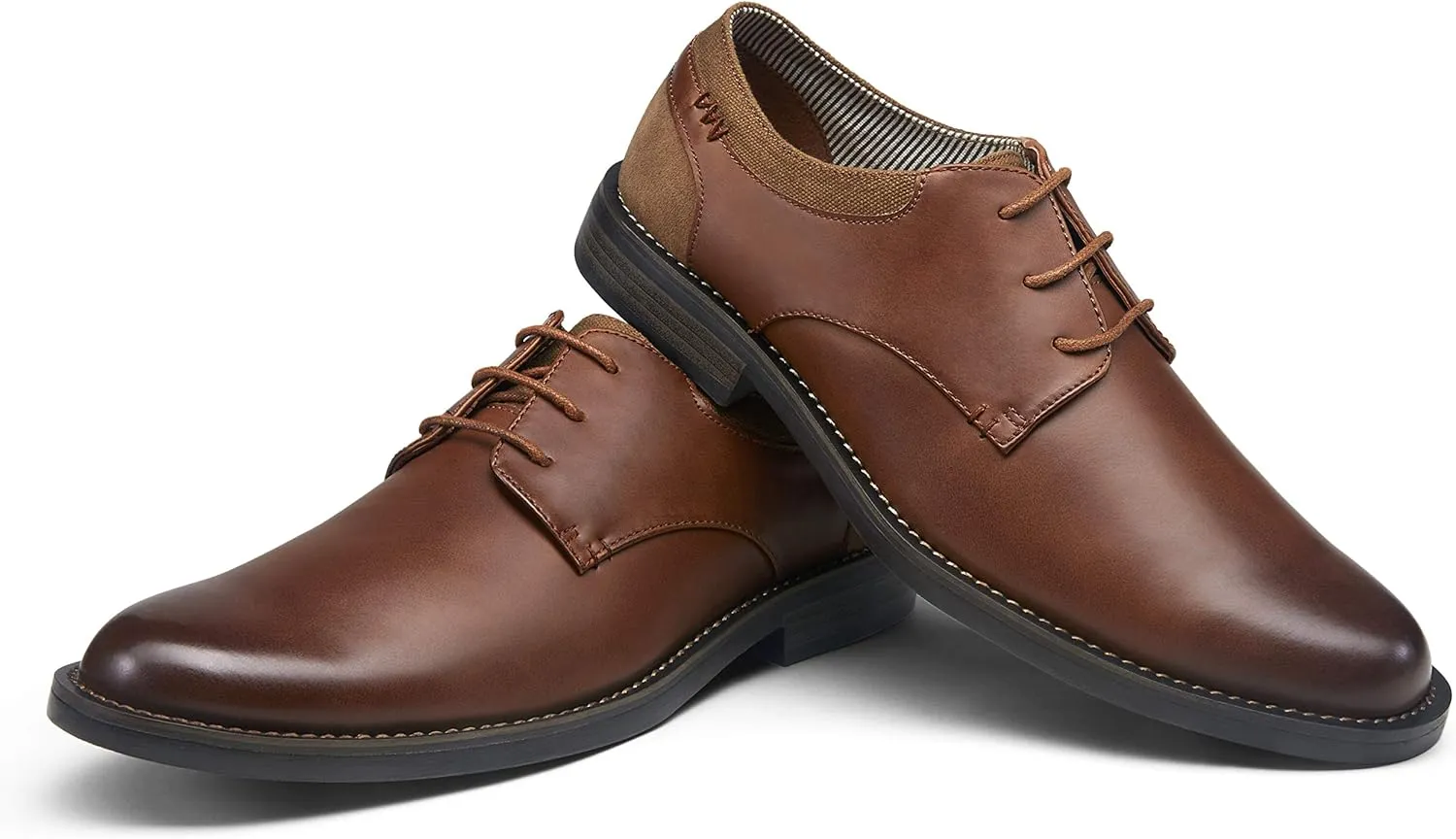 Jousen Mens Dress Shoes Retro Plain Toe Business Casual Oxfords Dress Shoes for Men